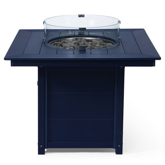 Helios Modern Outdoor Patio Propane 42" Square Fire Pit Table