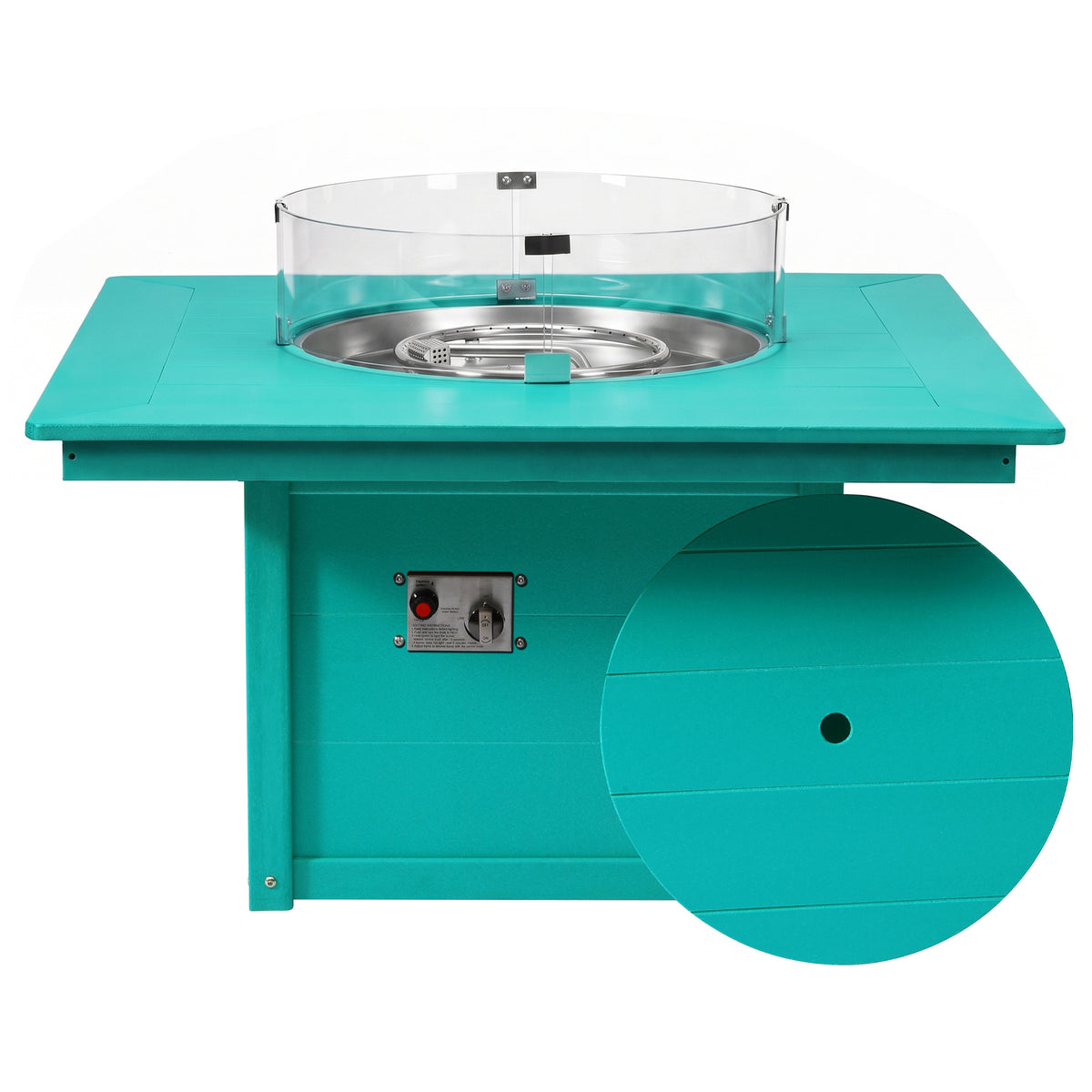Helios 42" Modern Outdoor Patio Propane Square Fire Pit Table