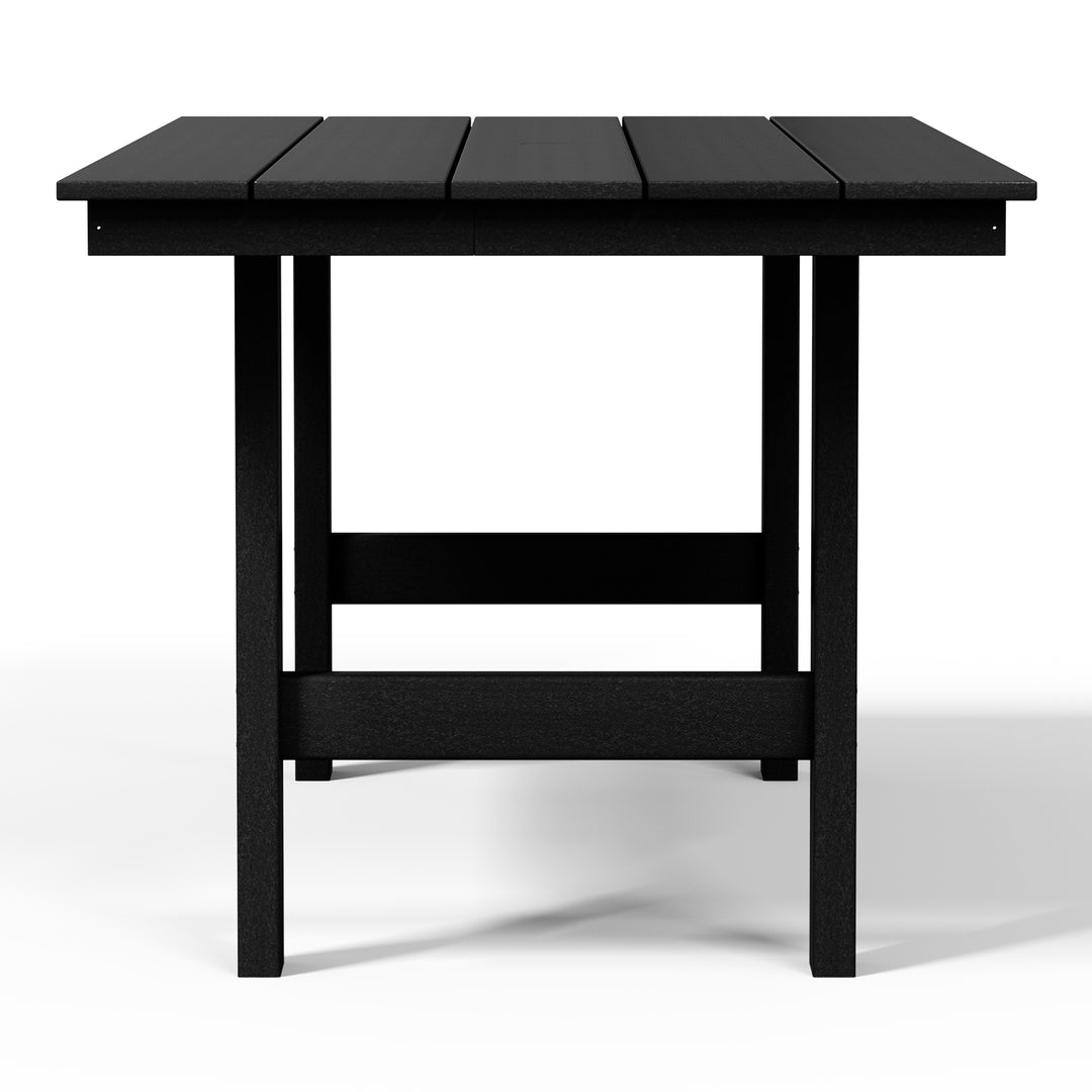 Ashore Outdoor Modern HDPE 66" Wide Rectangle Patio Dining Table for 6