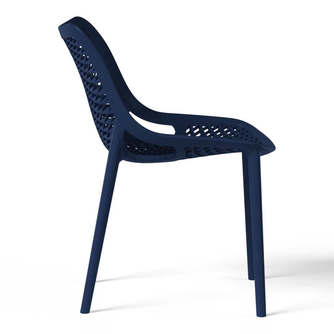 Playa Outdoor Stackable Modern Plastic Dining Chairs (Set of 2)