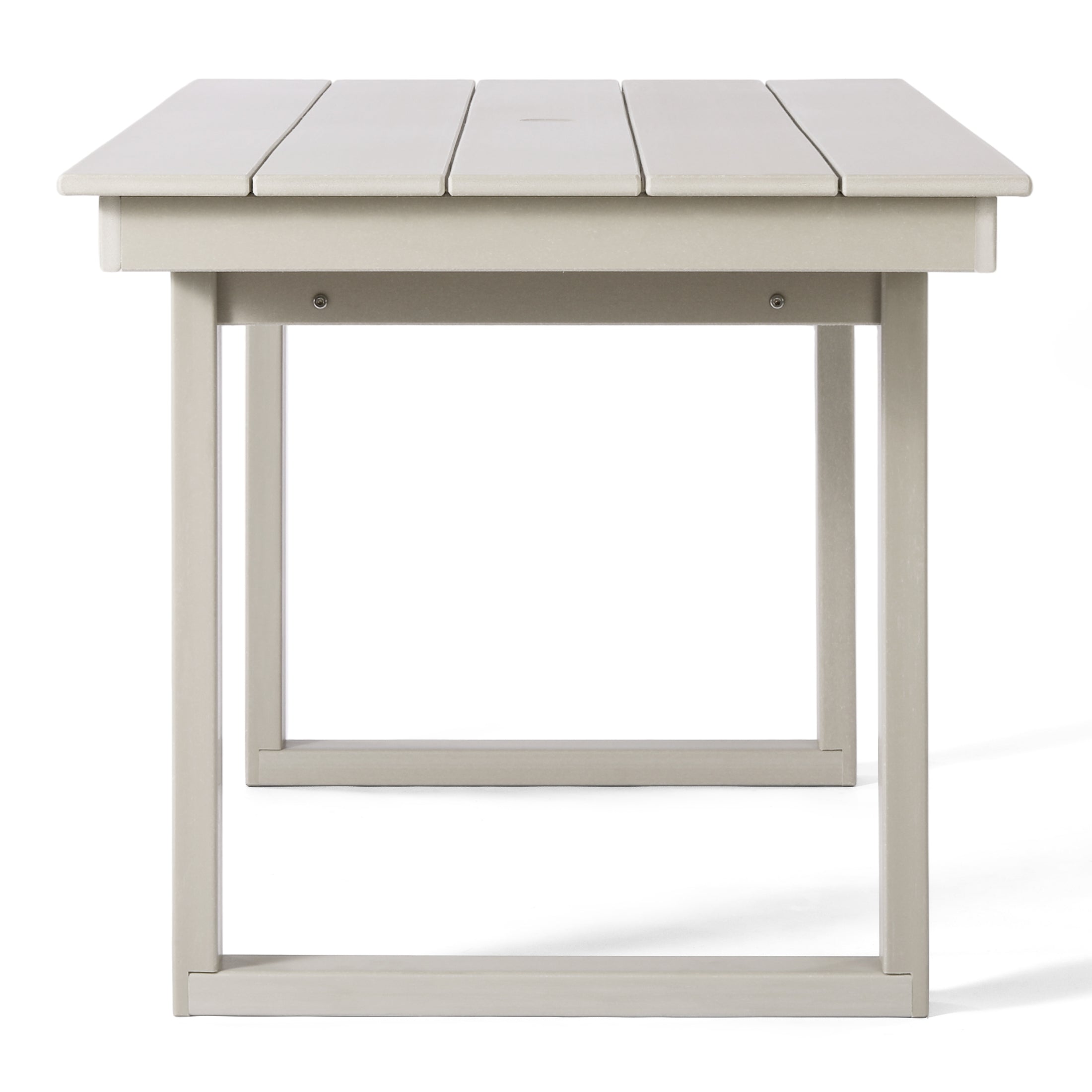 Paloma 68" Outdoor HDPE Modern Rectangular Patio Dining Table With Umbrella Hole