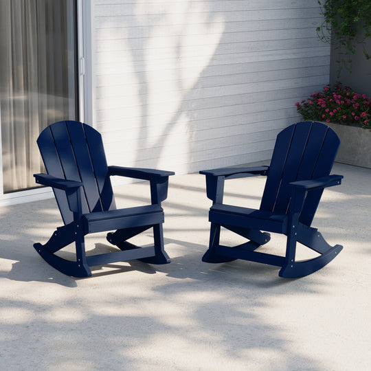 Malibu 2 piece set Outdoor / Patio Poly Adirondack rocking chairs ( 2 seater )