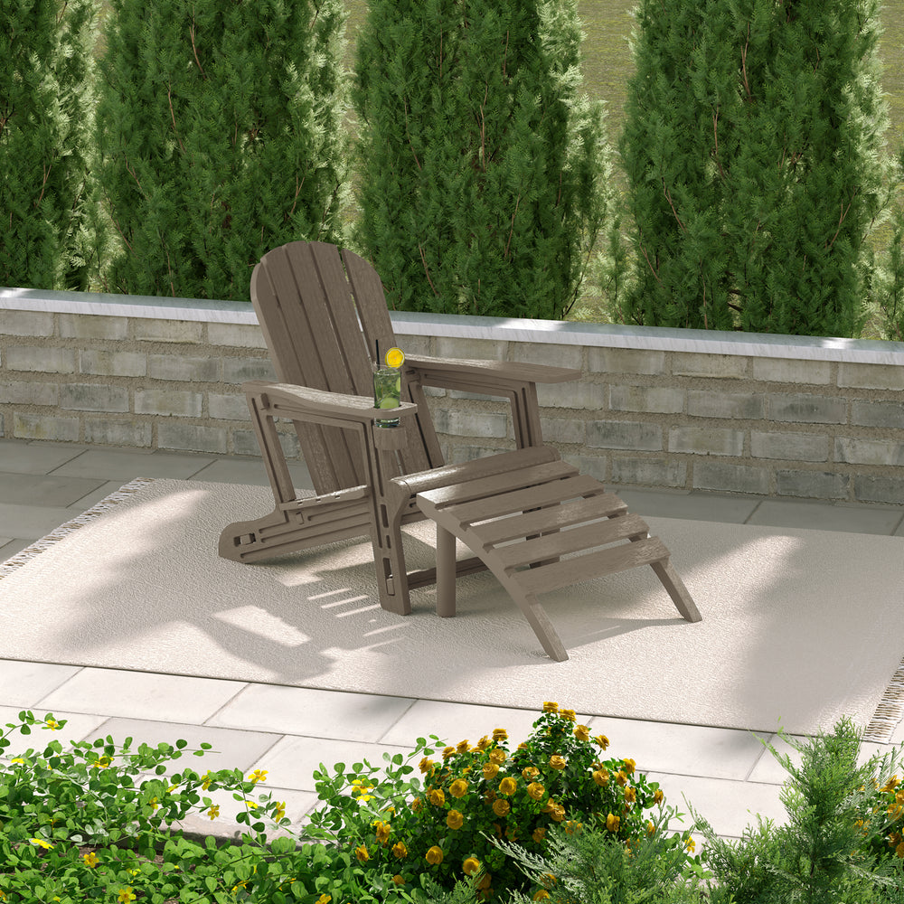 Azura No-Tools Outdoor HDPE Patio Adirondack Chair with Patio Ottoman