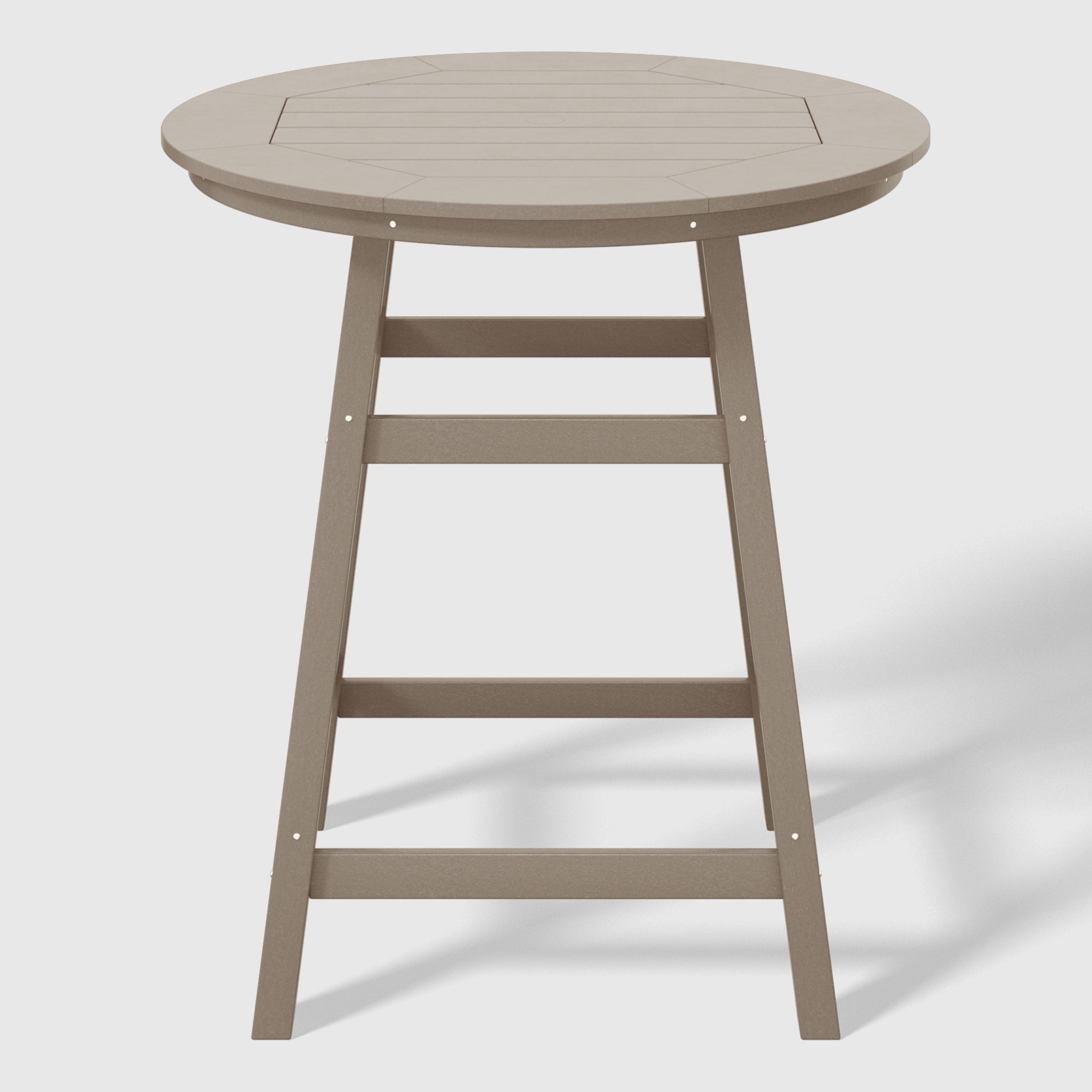 Malibu 5-Piece HDPE Outdoor Patio Dining Bar Bistro Table Set with Counter High Round Bar Stools