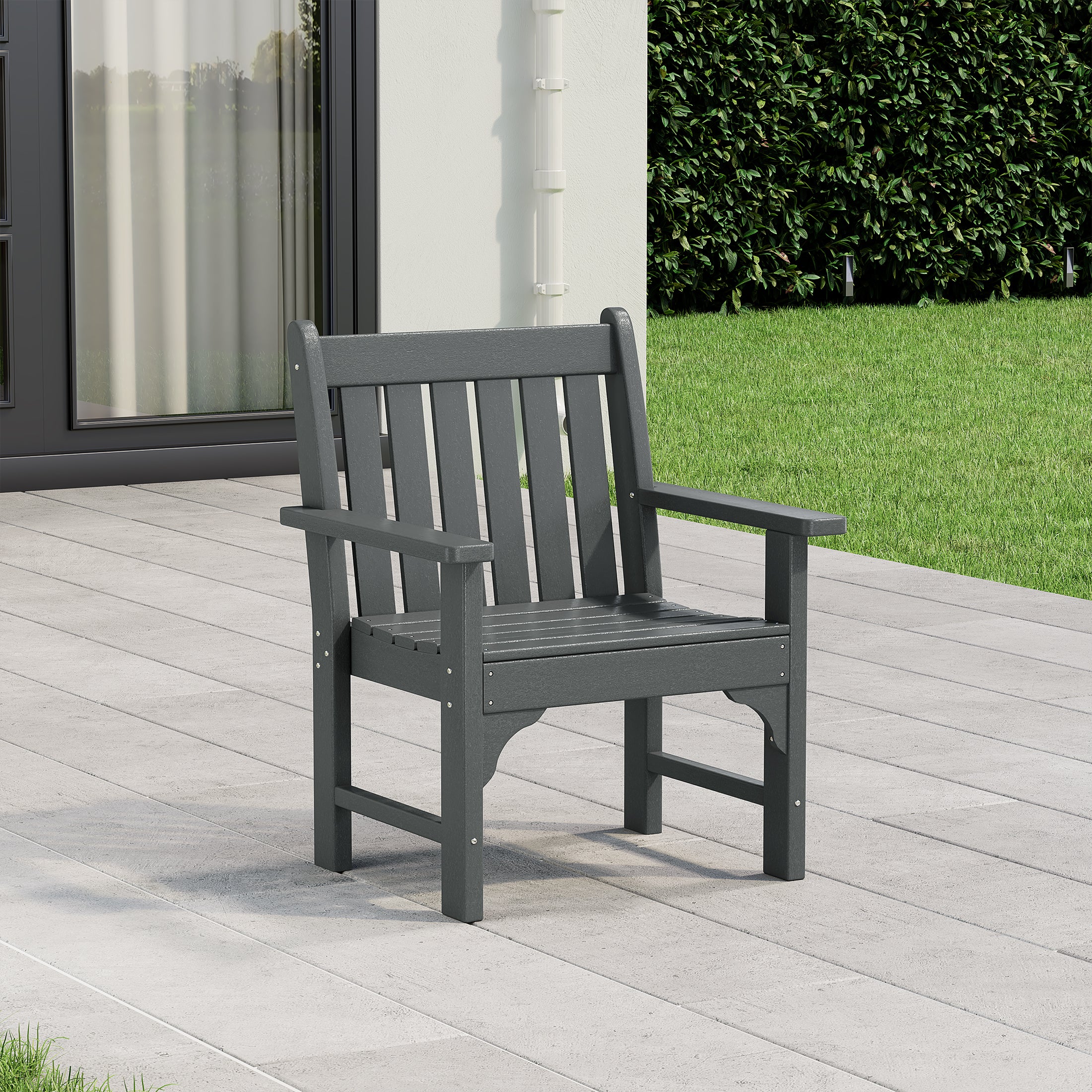 Malibu Outdoor Patio HDPE Adirondack Dining Arm Chair