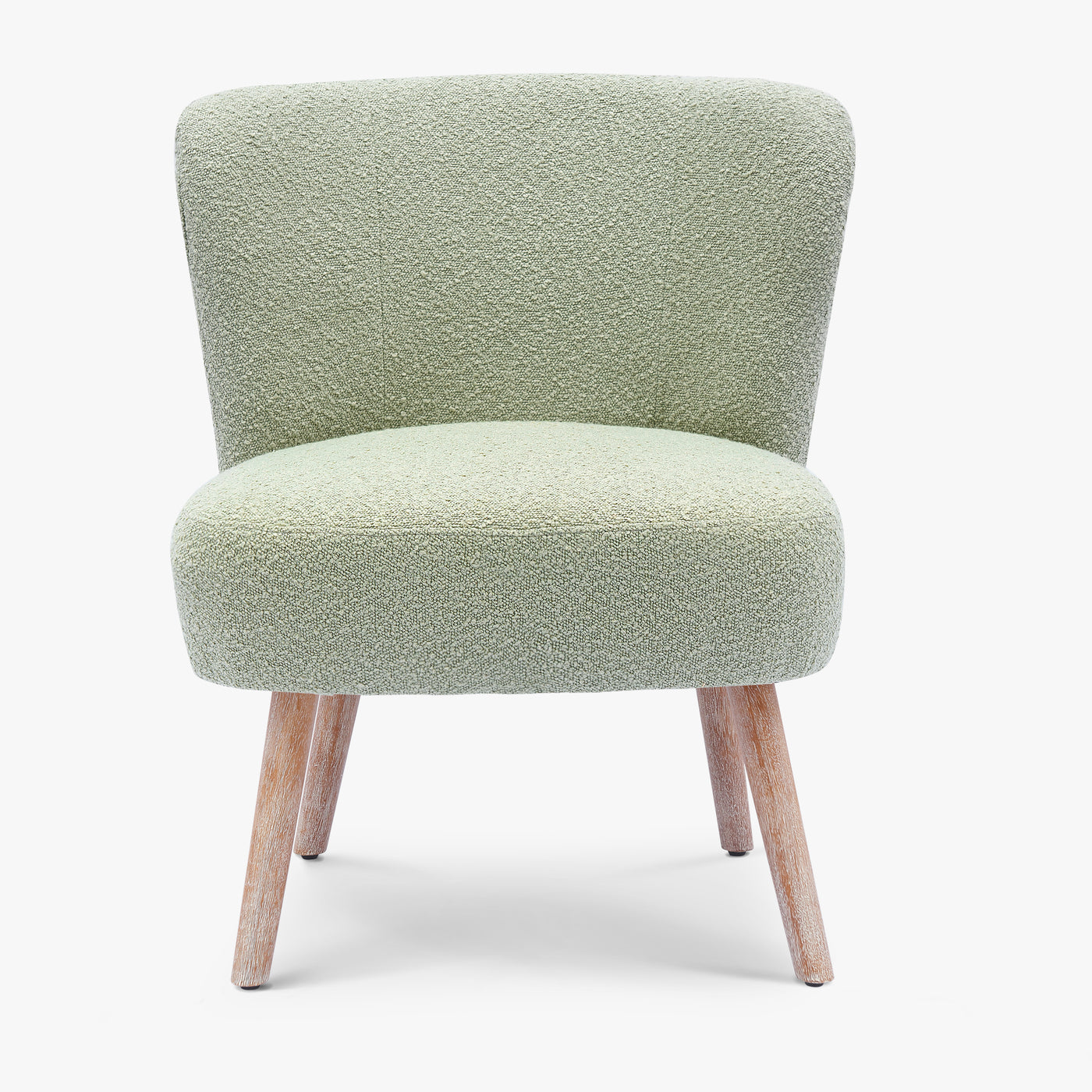 Genevieve Mid-Century Boucle Accent Chair with Ottoman Foot Stool Set