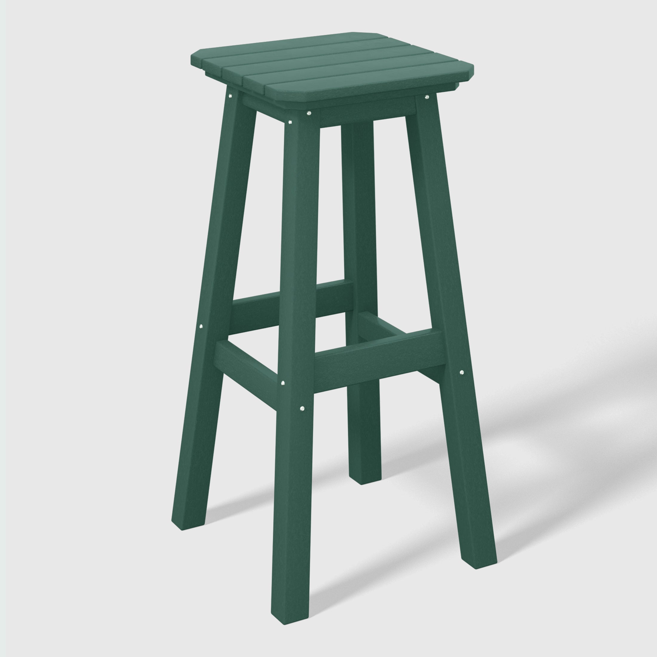 Malibu 29" HDPE Outdoor Patio Square Bar Stools (Set of 3)