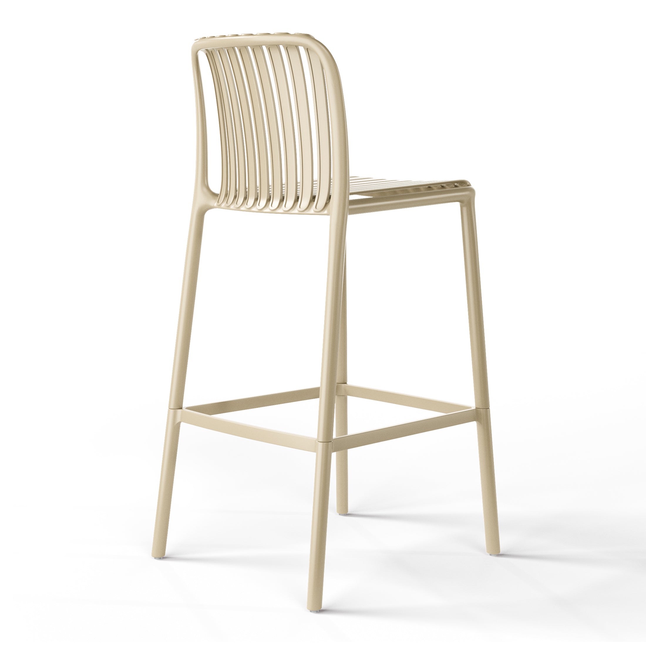 Playa 29.5" Outdoor Modern Polypropylene Plastic Patio Bar Height Stools (Set of 2)