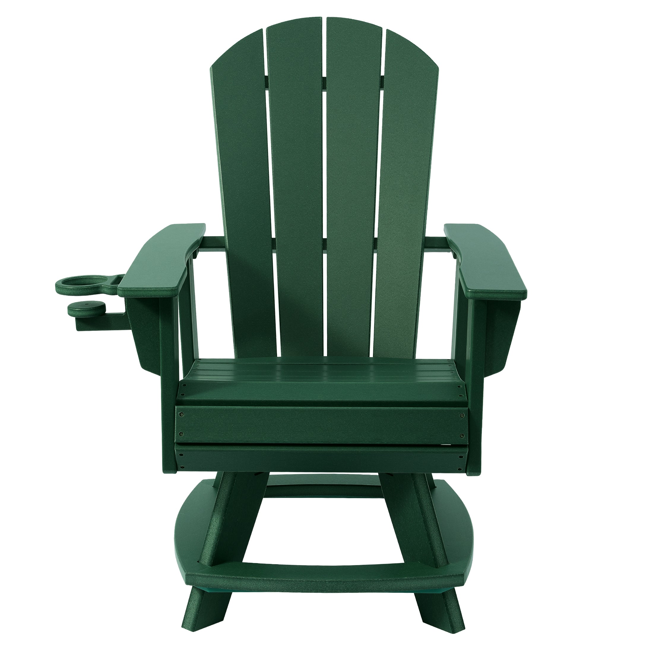 Malibu Outdoor HDPE Swivel Adirondack Patio Dining Chair With Cup Holder