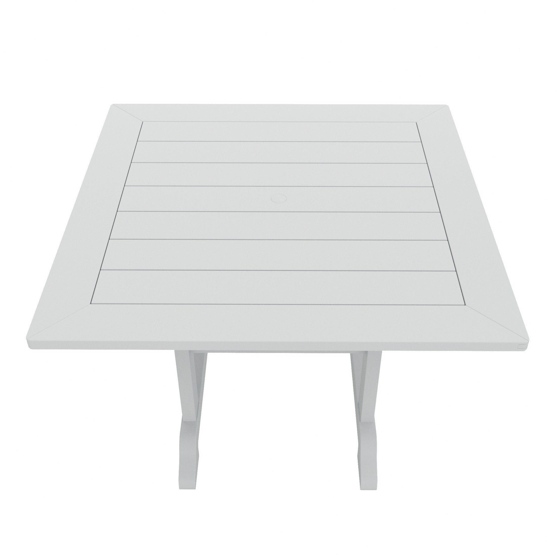 Malibu 5-Piece HDPE Square Patio Dining Table Set with Foldable Chairs