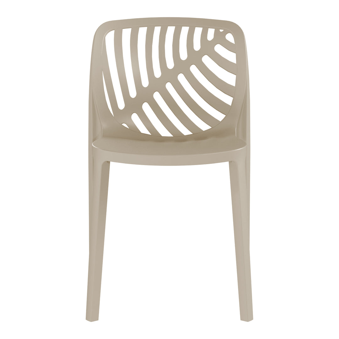 Playa Outdoor Modern Stackable Polypropylene Plastic Patio Bistro Dining Side Chairs (Set of 2)