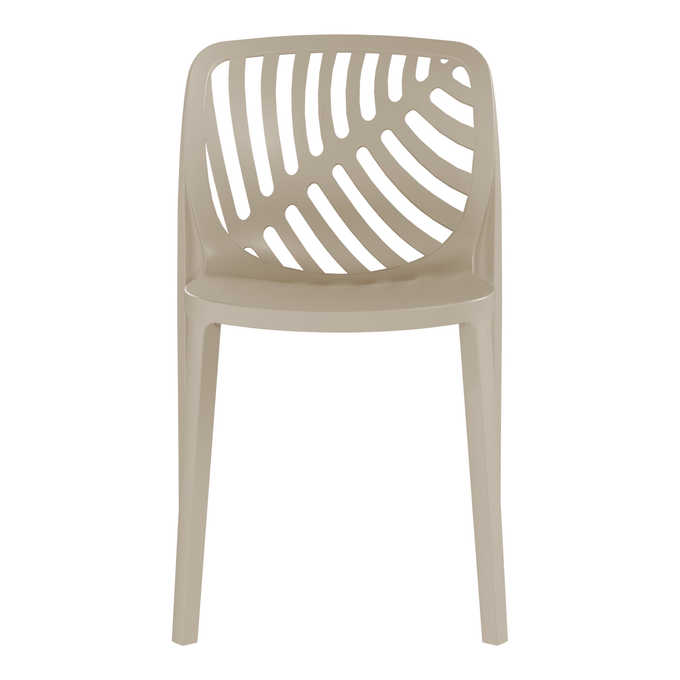 Playa Outdoor Modern Stackable Polypropylene Plastic Patio Bistro Dining Side Chairs (Set of 2)