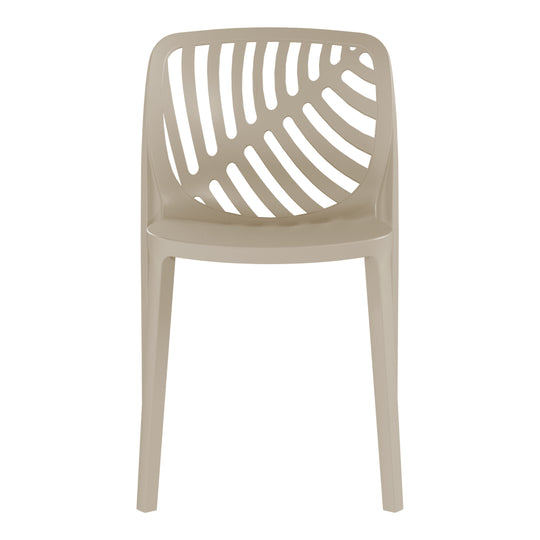 Playa Outdoor Modern Stackable Polypropylene Plastic Patio Bistro Dining Side Chairs (Set of 2)