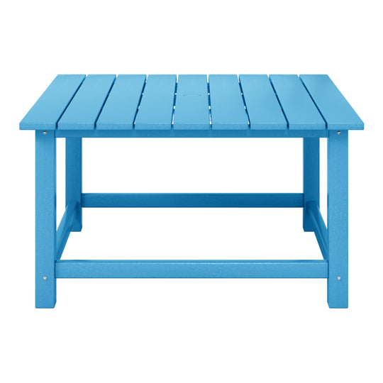 Malibu Low Outdoor HDPE Square Patio Coffee Table