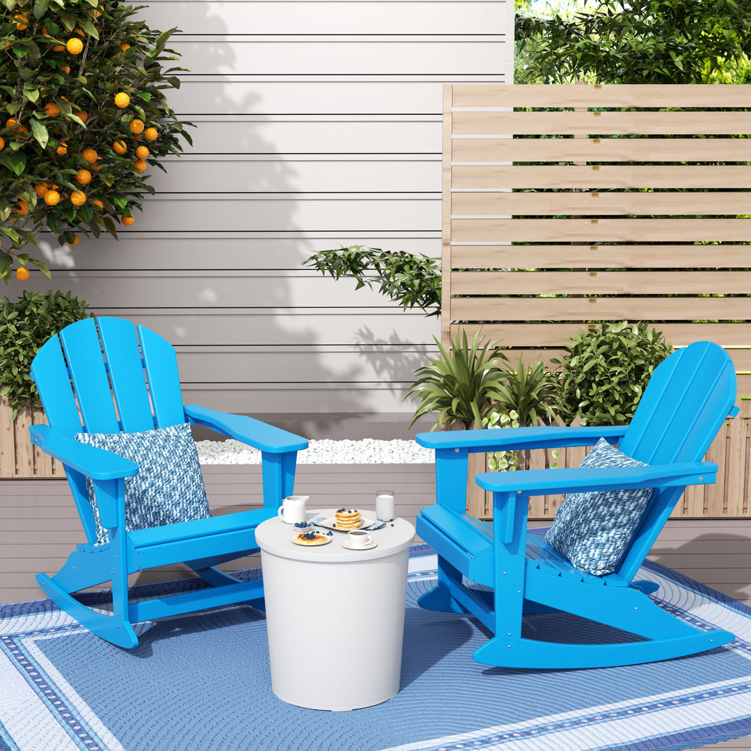 Malibu Westintrends 2 piece set Outdoor / Patio Poly Adirondack rocking chairs ( 2 seater )