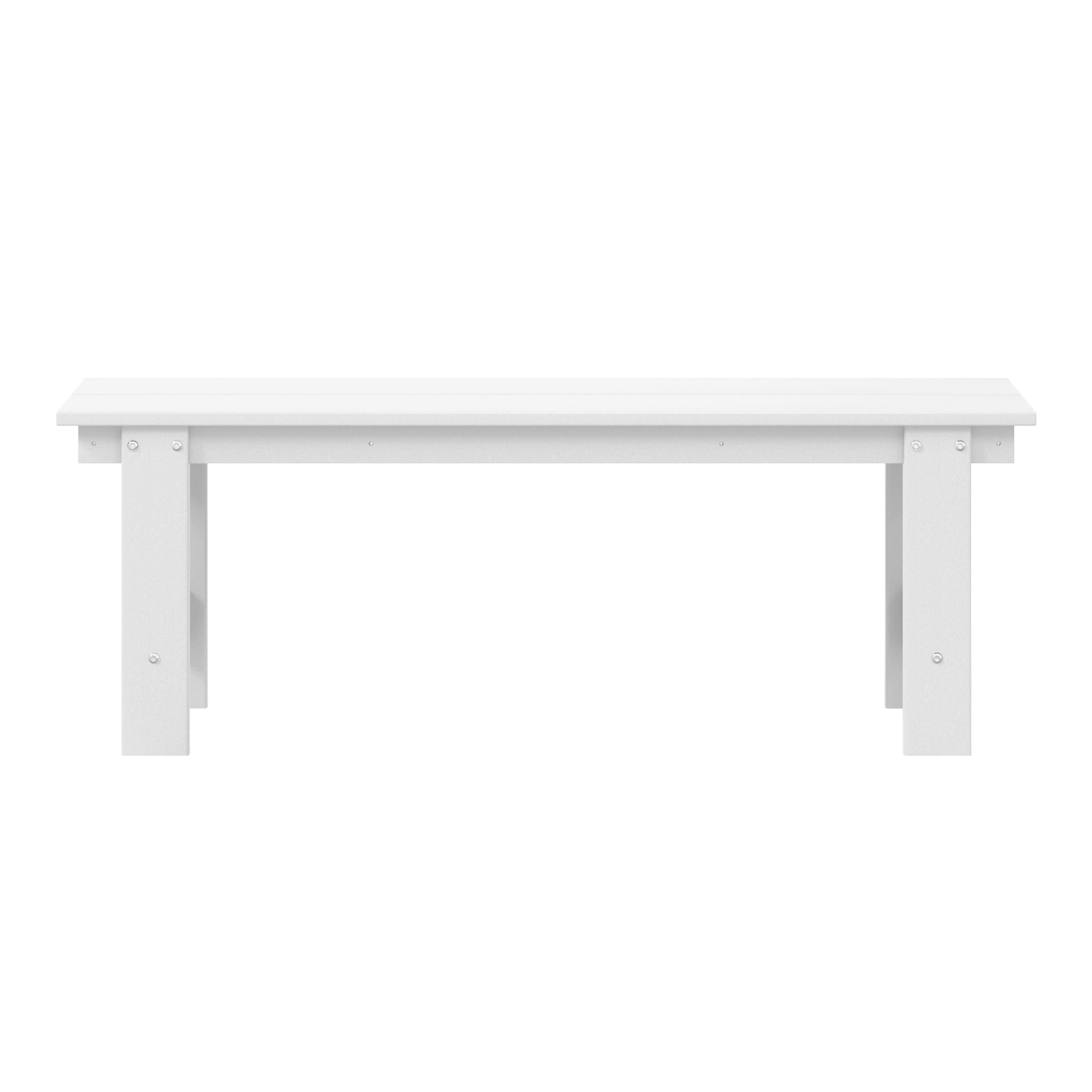 Ashore Outdoor HDPE 48" Modern Backless Patio Bench