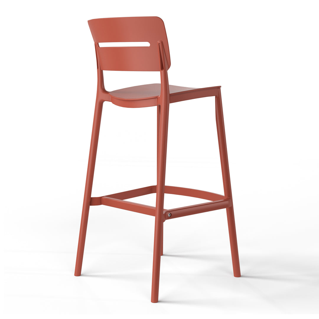 Playa Stackable Polypropylene Resin Plastic Outdoor Patio Bar Stools (Set of 2)