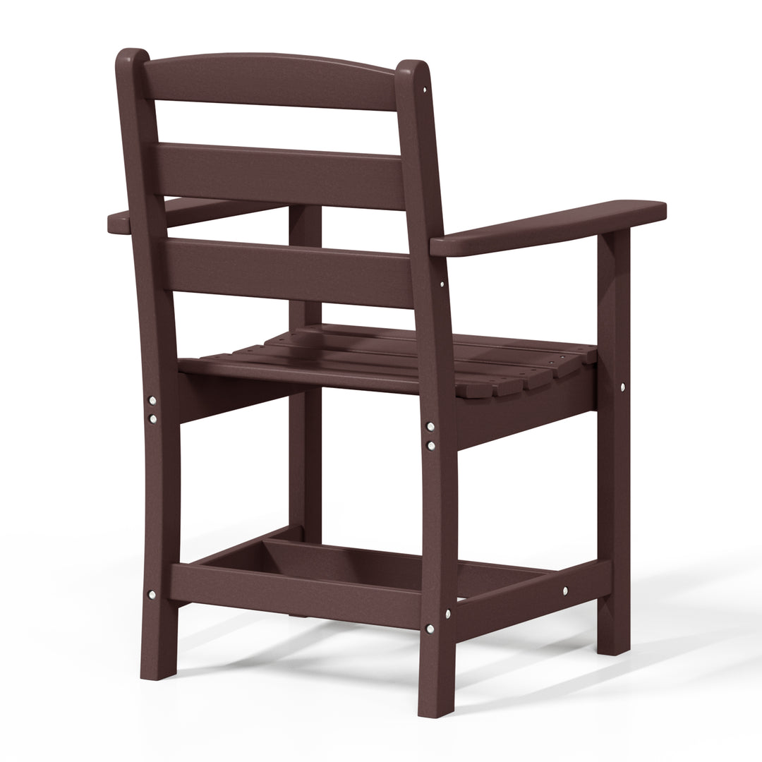 Ashore Outdoor HDPE Patio Classic Dining Arm Chair