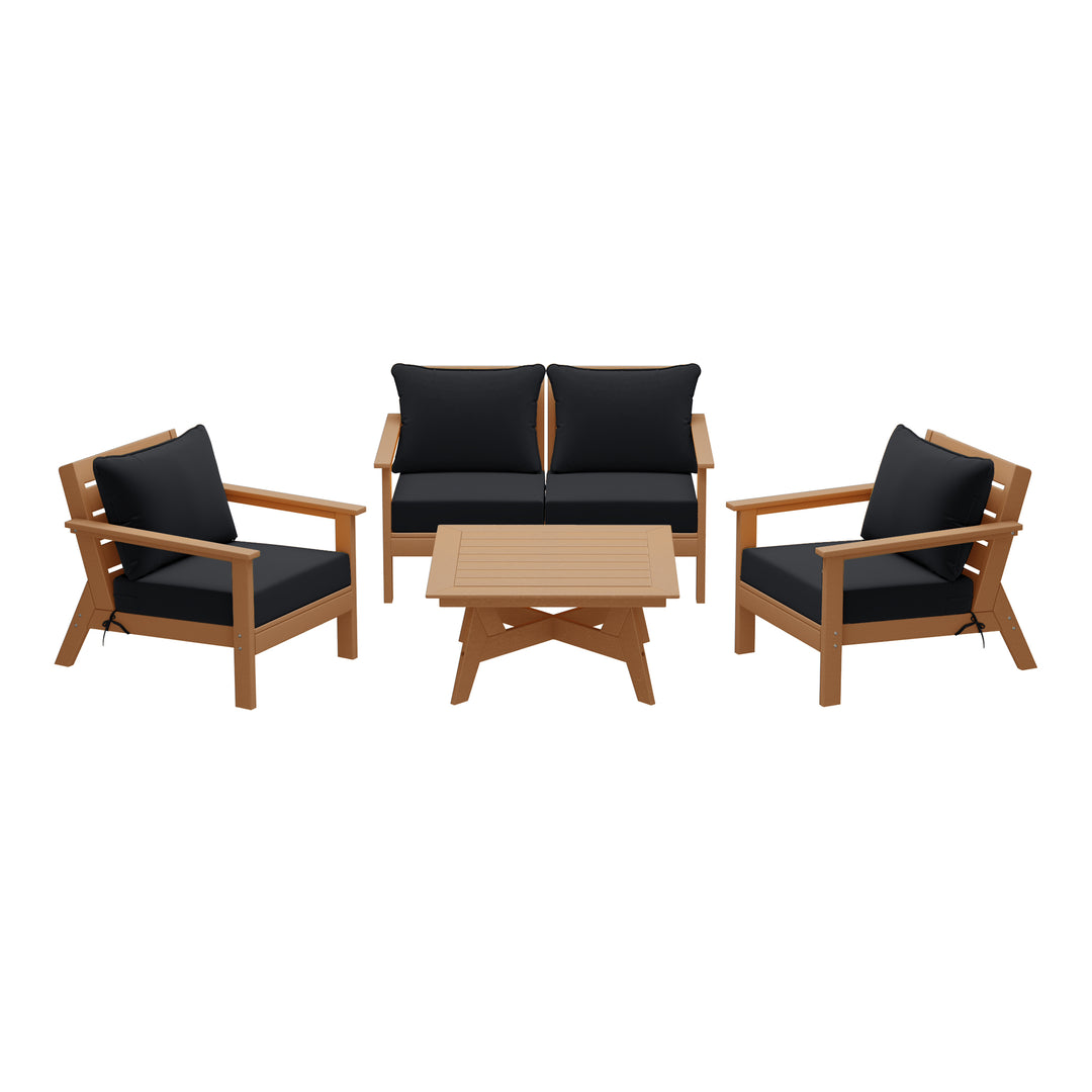 Avalon Outdoor 5-Piece Modular Sectional Patio Furniture Sofa Set