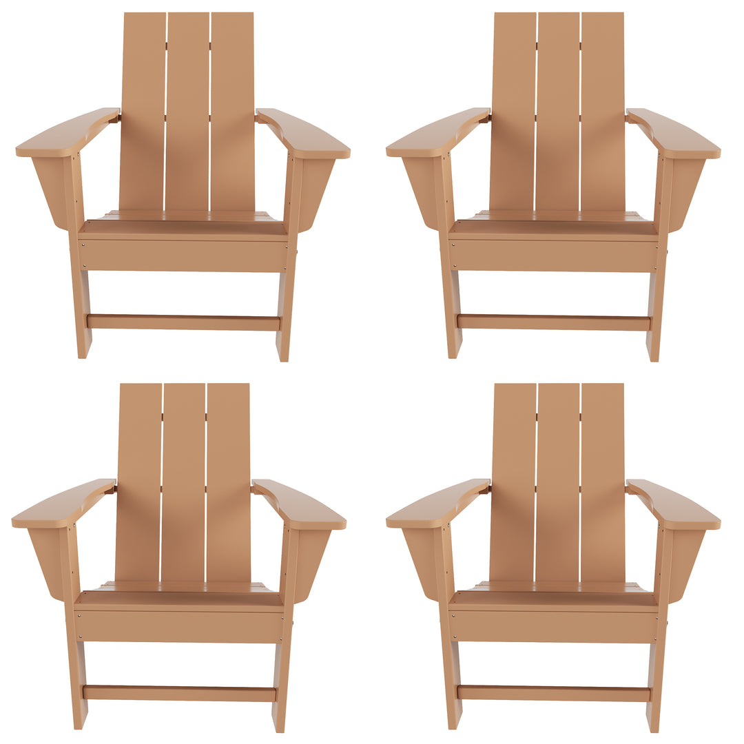 Ashore Modern Outdoor Folding Adirondack Chair (Set of 4)