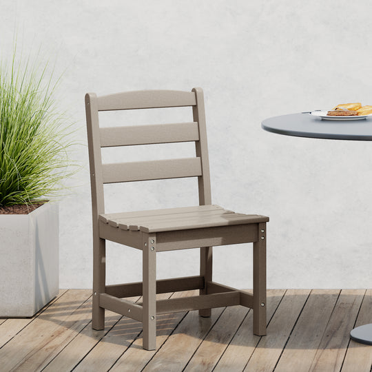 Ashore Outdoor HDPE Patio Classic Armless Dining Side Chair