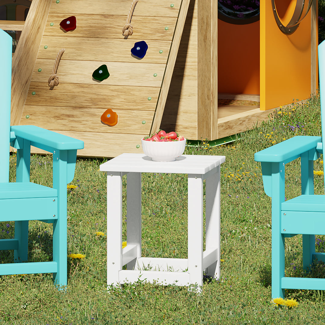 Malibu Kids Outdoor Patio Furniture HDPE Adirondack Square Side Table
