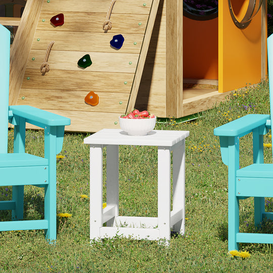 Malibu Kids Outdoor Patio Furniture HDPE Adirondack Square Side Table