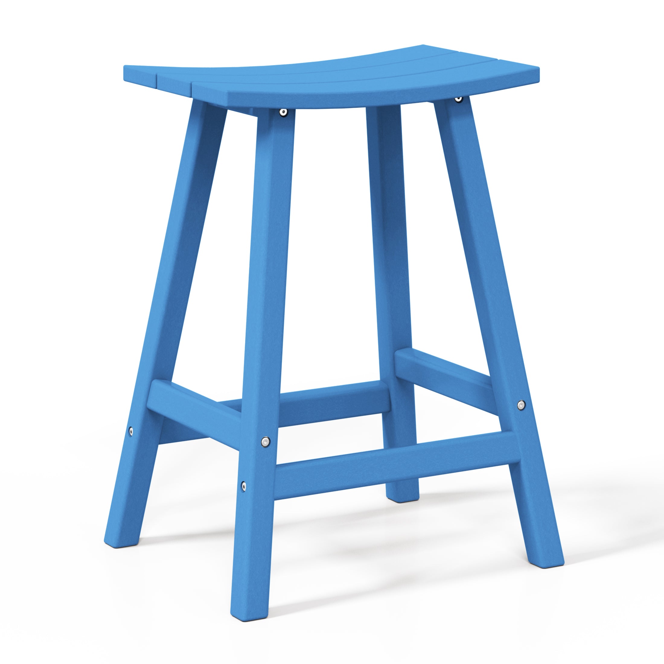 Malibu 24" HDPE Outdoor Patio Counter Height Bar Stools (Set of 3)