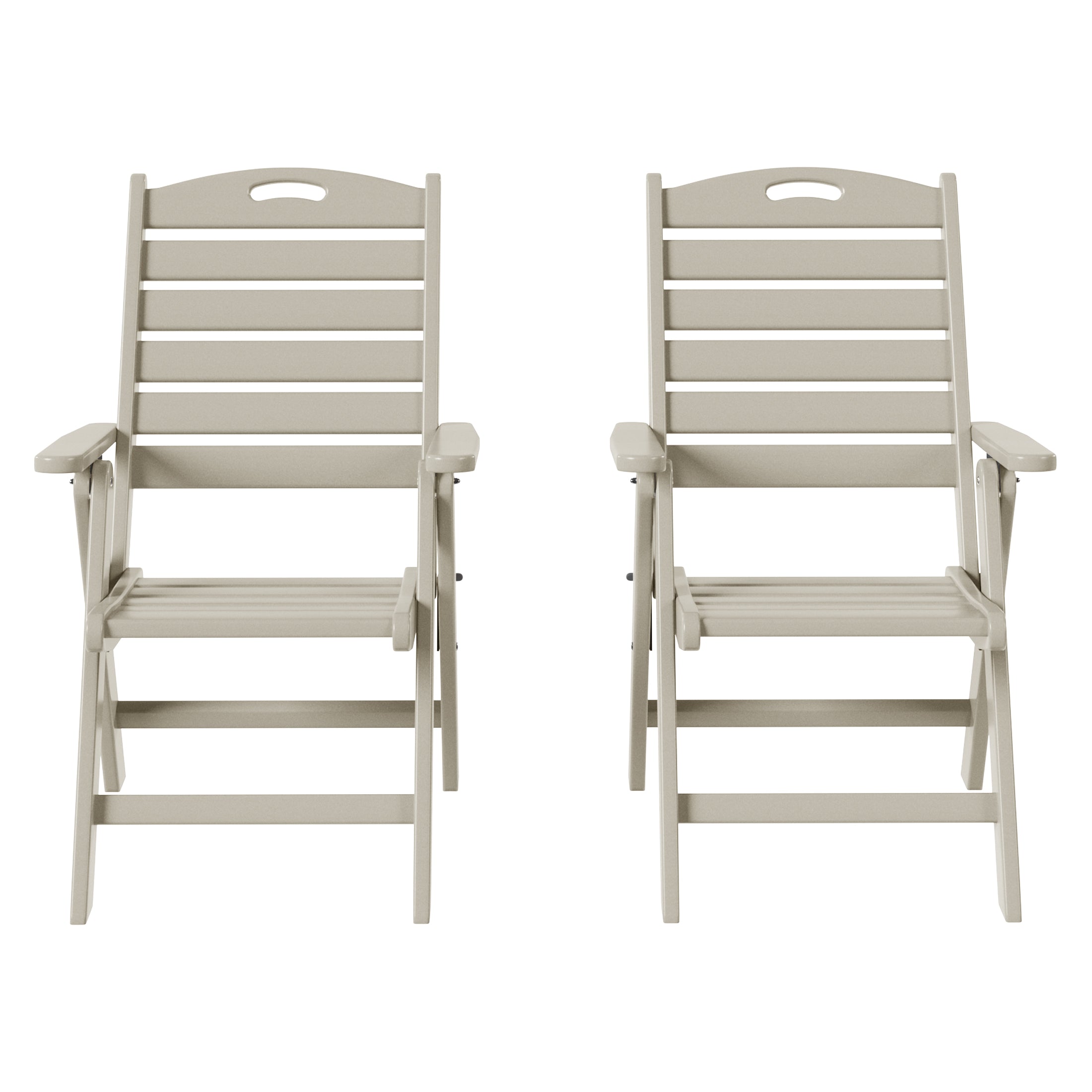 Azura HDPE Adjustable Highback Folding Outdoor Patio Dining Chairs Set of 2