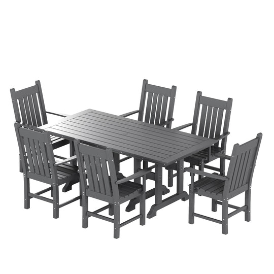 Malibu 7 Piece Outdoor Patio Dining Set Outdoor Table and Armchair Set