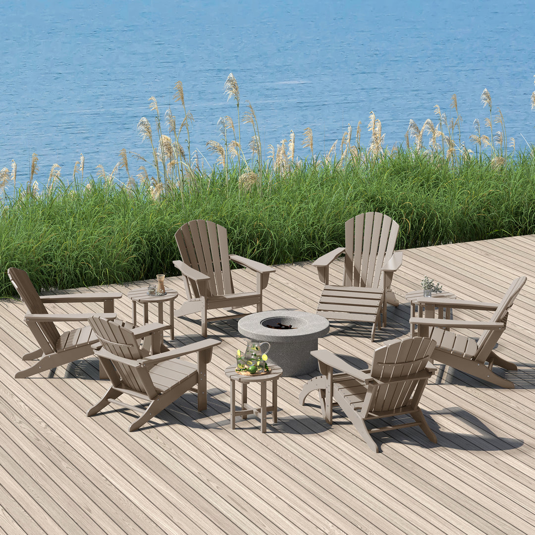 Dylan 12 Piece Outdoor Adirondack Chair With Ottoman And Side Table