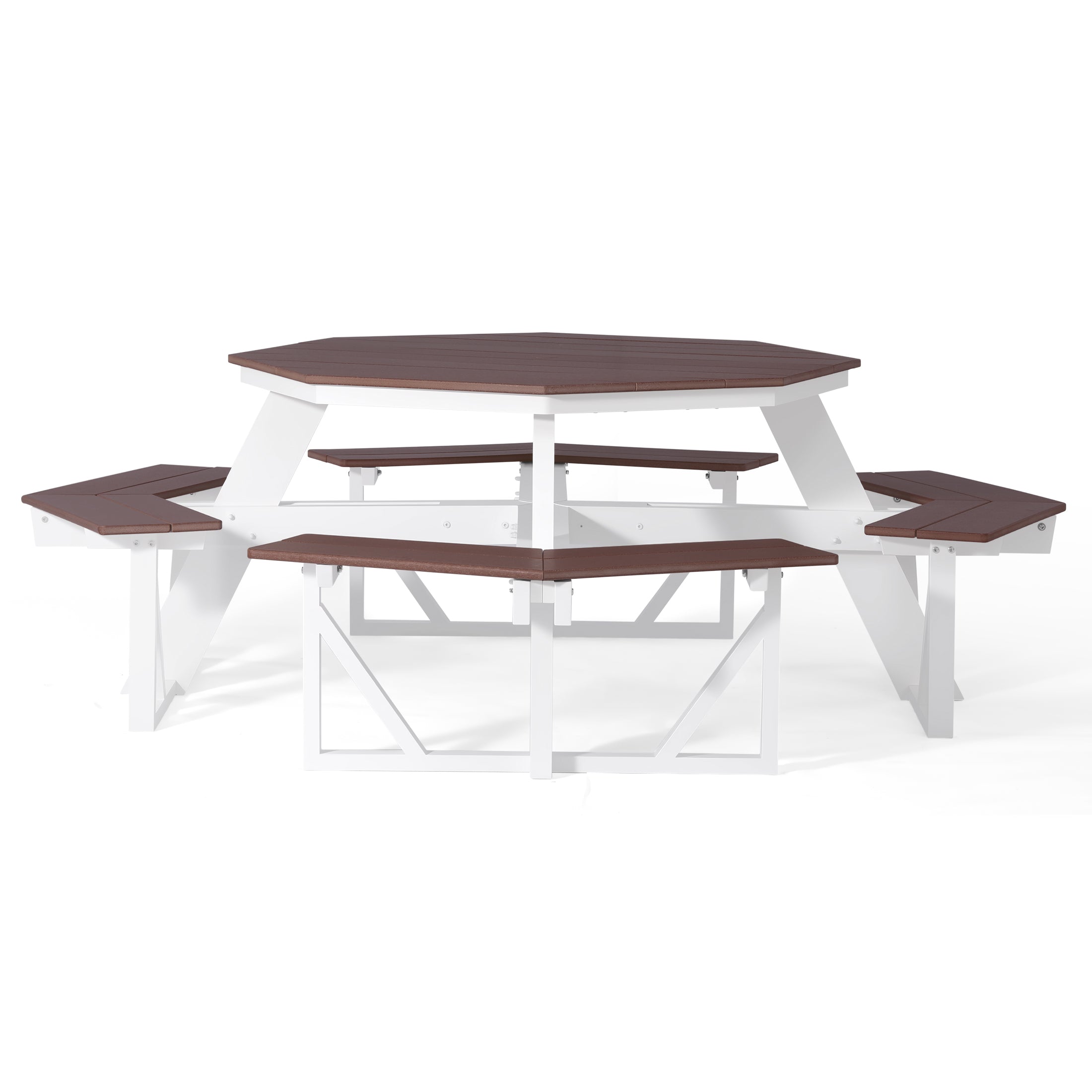 Greenville Outdoor 48" HDPE 8-Person Patio Octagon Picnic Table