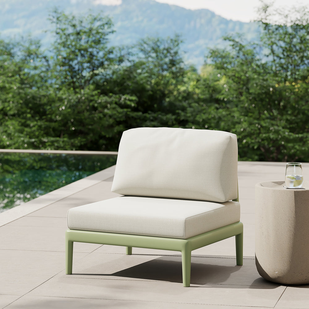 Playa Modern Outdoor Polypropylene Resin Deep Seating Armless Sectional