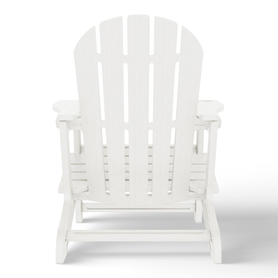 Azura 3-Piece HDPE Plastic Adirondack Patio Chairs With 18" Square Side Table Set