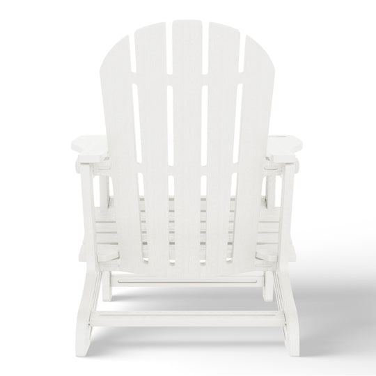 Azura 3-Piece HDPE Plastic Adirondack Patio Chairs With 18" Square Side Table Set