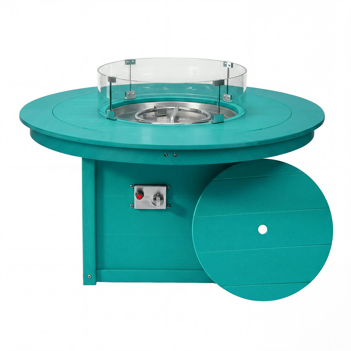 Helios 47" Modern Outdoor 55,000 BTU Patio Propane Round Fire Pit Table