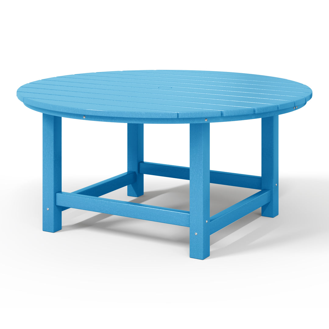 Malibu Low Outdoor HDPE Round Patio Coffee Table