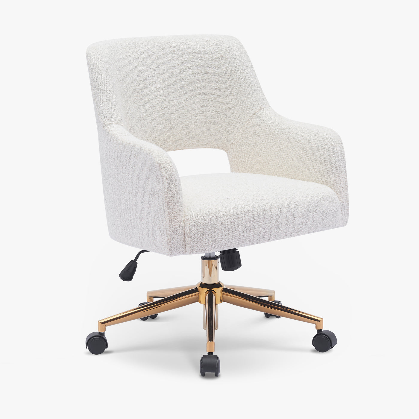 Genevieve Mid-Century Modern Swivel Office Vanity Chair with Wheels