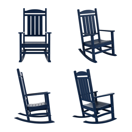 Malibu Outdoor Patio Poly Classic Porch Rocking Chair (Set of 4)
