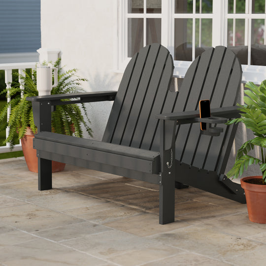 St. Augustine Outdoor Patio 49" HDPE Folding Adirondack Garden Bench