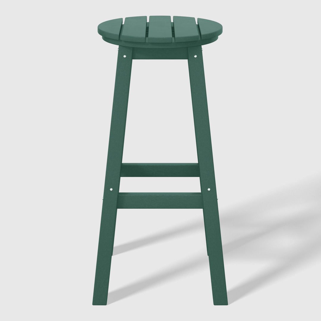 Malibu 29" HDPE Outdoor Patio Round Bar Stool (Set of 2)