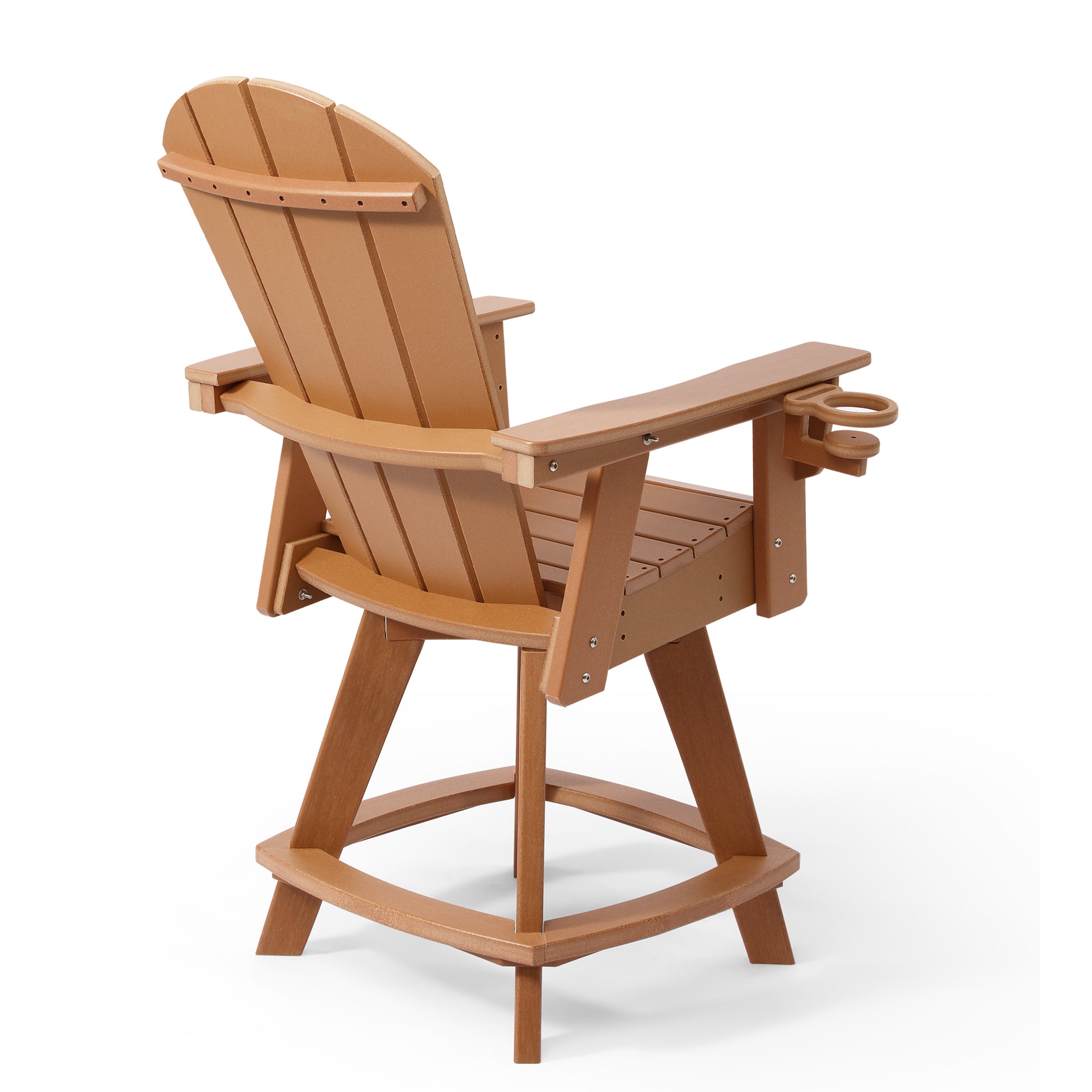 Malibu Outdoor HDPE Adirondack Swivel Counter Height Bar Chair With Cup Holder