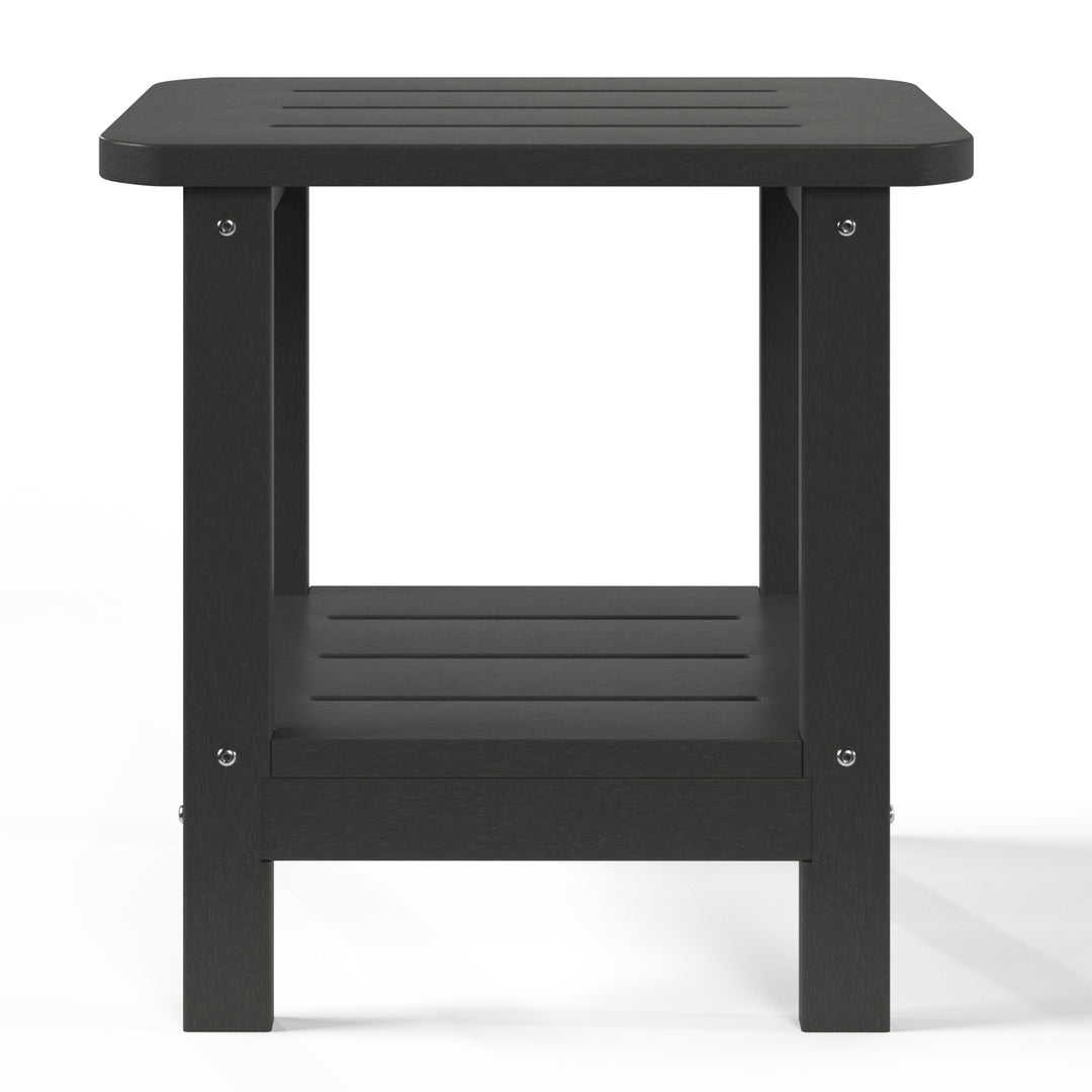 Aruba 2-Tier Outdoor HDPE Modern Adirondack Square Patio Side Table