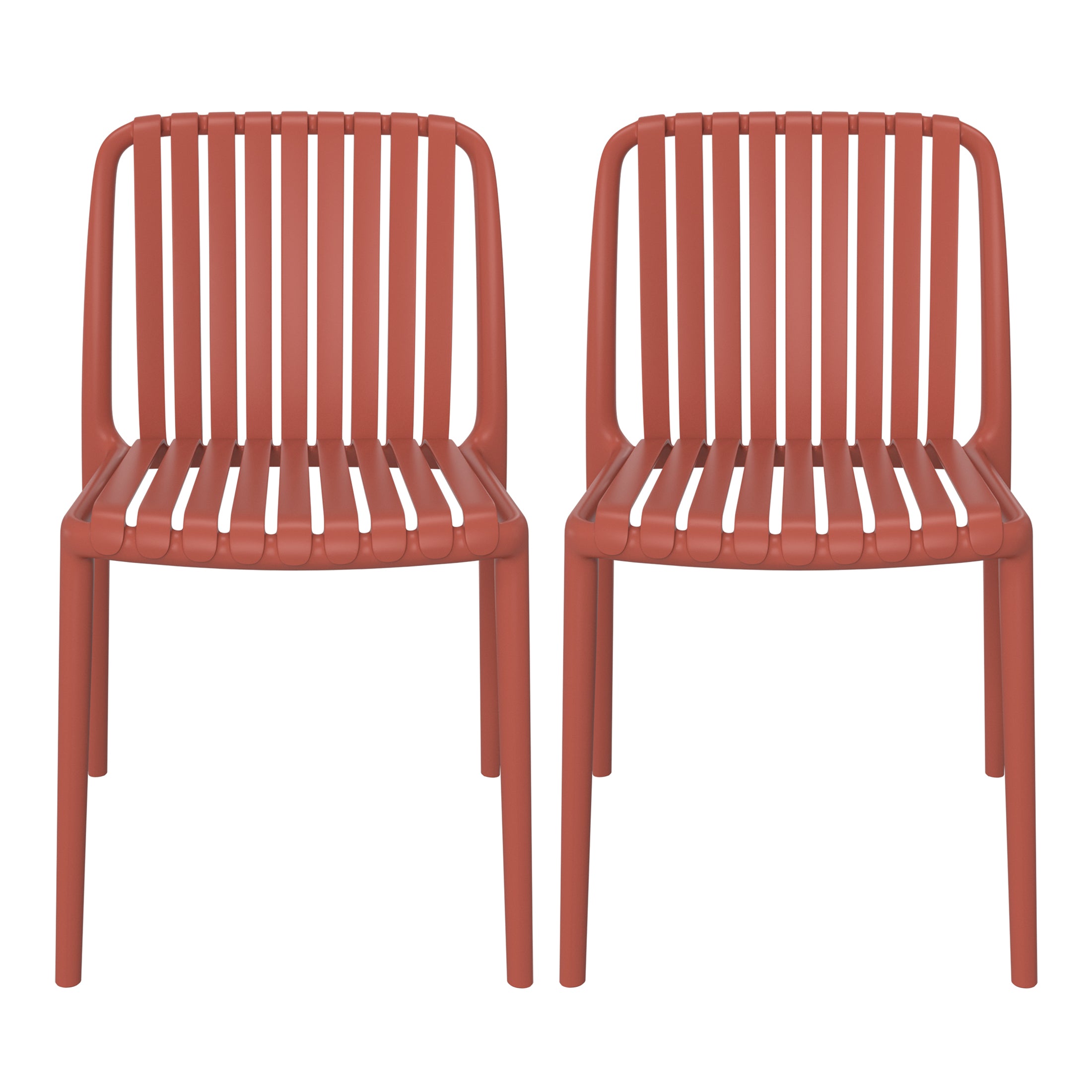 Playa Outdoor Stackable Polypropylene Plastic Dining Side Chairs (Set of 2)