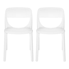 Playa Modern Stackable Plastic Resin Patio Dining Side Chair (Set of 2)