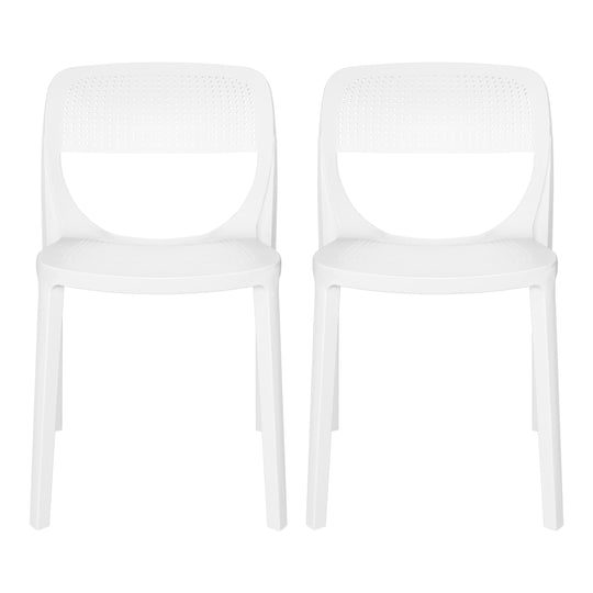 Playa Modern Stackable Plastic Resin Patio Dining Side Chair (Set of 2)