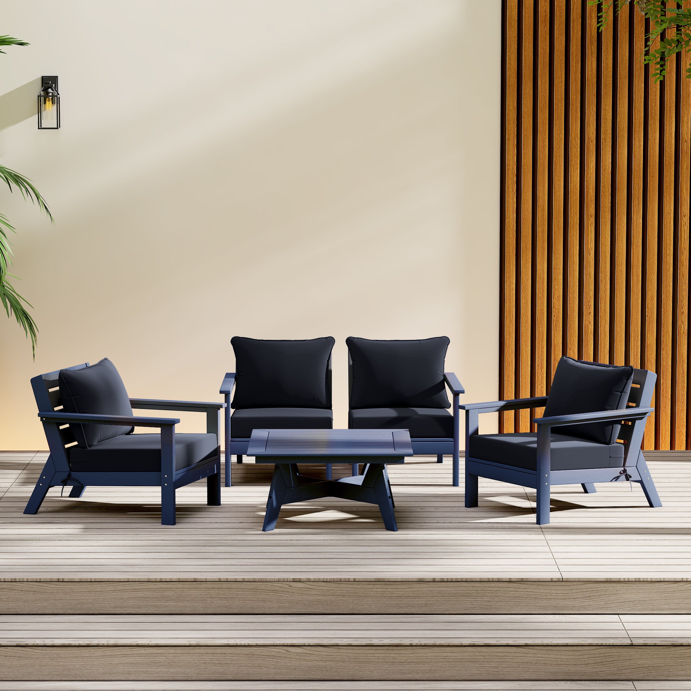 Avalon Outdoor 5-Piece Modular Sectional Patio Furniture Sofa Set