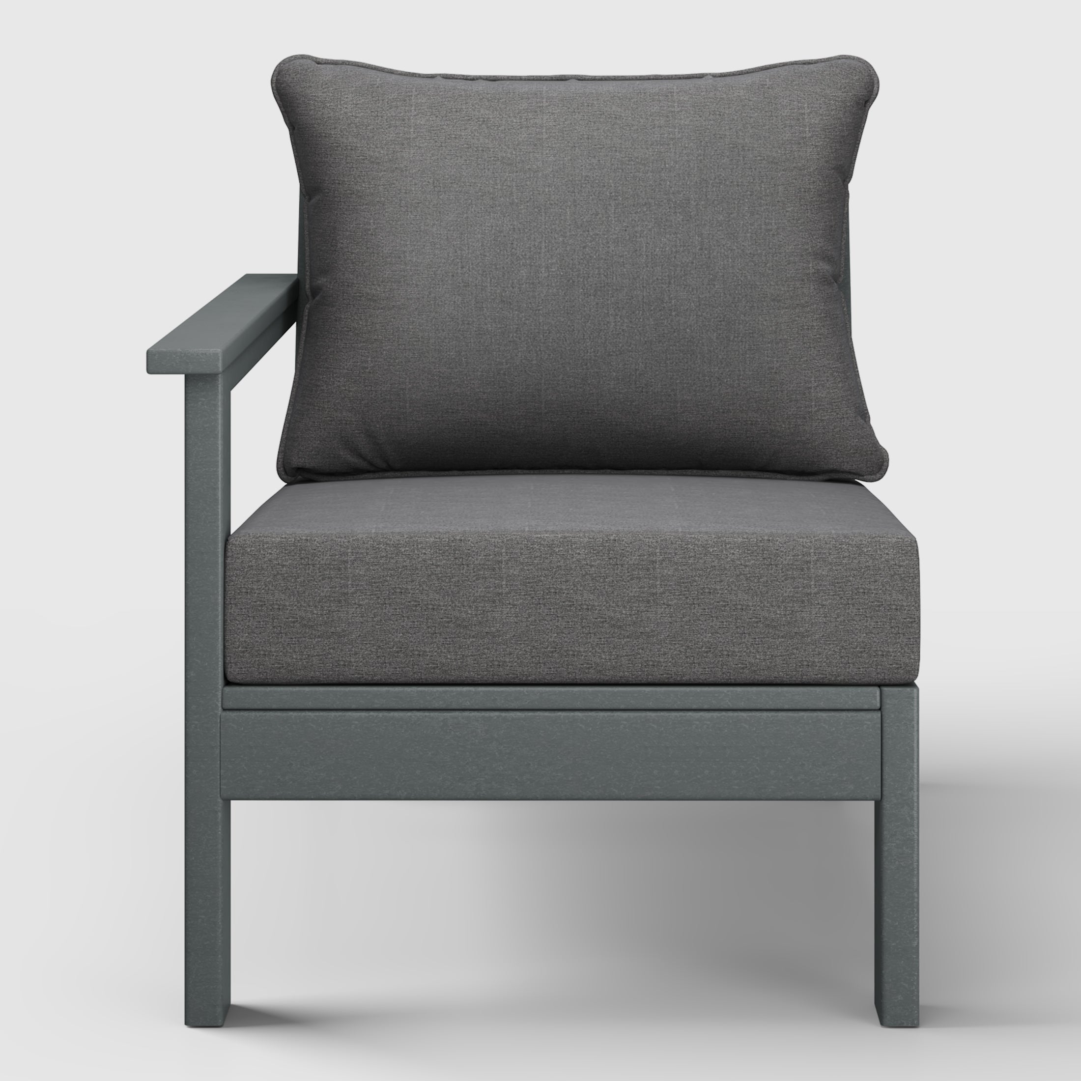 Avalon Outdoor Patio HDPE Left Arm Sectional Corner Club Chair with Patio Cushions