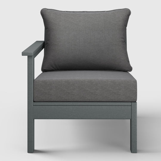 Avalon Outdoor Patio HDPE Left Arm Sectional Corner Club Chair with Patio Cushions