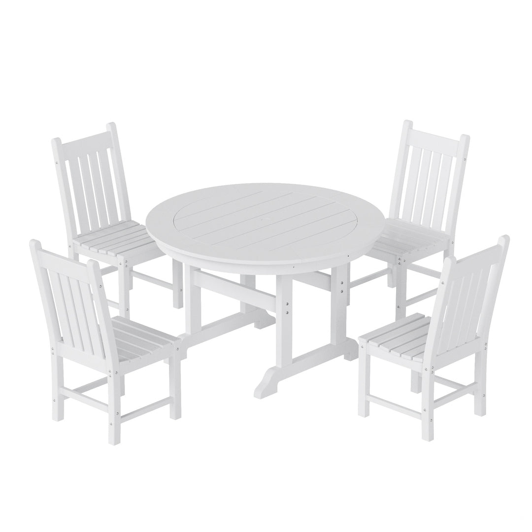 Malibu 5 Piece Outdoor Patio Dining Set Outdoor Round Table and Chair Set